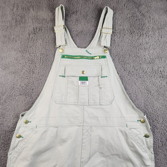 Liberty Overalls Adult 2XL Green Canvas Bibs Un-Lined Workwear Outdoor Barn Farm - Picture 4 of 10